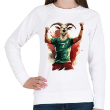 PRINTFASHION CR7 - The Goat - Női pulóver - Fehér női pulóver, kardigán