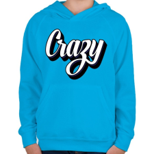 PRINTFASHION Crazy - Gyerek kapucnis pulóver - Azúrkék gyerek pulóver, kardigán