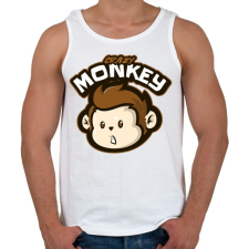 PRINTFASHION Crazy Monkey - Férfi atléta - Fehér atléta, trikó