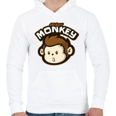 PRINTFASHION Crazy Monkey - Férfi kapucnis pulóver - Fehér
