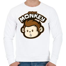 PRINTFASHION Crazy Monkey - Férfi pulóver - Fehér férfi pulóver, kardigán