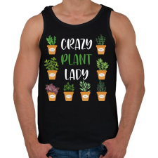PRINTFASHION Crazy plant lady - Fehér - Férfi atléta - Fekete atléta, trikó