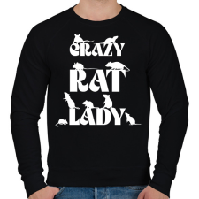 PRINTFASHION Crazy Rat Lady - Férfi pulóver - Fekete férfi pulóver, kardigán