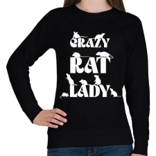 PRINTFASHION Crazy Rat Lady - Női pulóver - Fekete női pulóver, kardigán