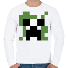 PRINTFASHION Creeper Minecraft - Férfi pulóver - Fehér férfi pulóver, kardigán