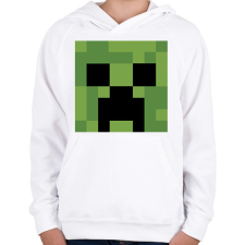 PRINTFASHION Creeper Minecraft - Gyerek kapucnis pulóver - Fehér gyerek pulóver, kardigán