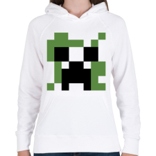 PRINTFASHION Creeper Minecraft - Női kapucnis pulóver - Fehér női pulóver, kardigán