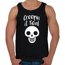 PRINTFASHION Creepin It Real Skull - Férfi atléta - Fekete atléta, trikó