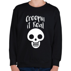 PRINTFASHION Creepin It Real Skull - Gyerek pulóver - Fekete