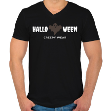 PRINTFASHION CREEPY WEAR - Férfi V-nyakú póló - Fekete férfi póló