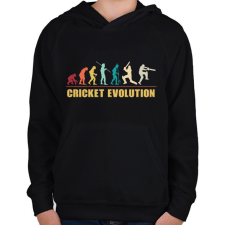PRINTFASHION Cricket evolution - Gyerek kapucnis pulóver - Fekete gyerek pulóver, kardigán