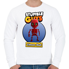 PRINTFASHION Crimson Skull - Férfi pulóver - Fehér