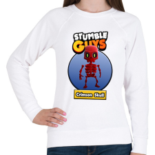 PRINTFASHION Crimson Skull - Női pulóver - Fehér női pulóver, kardigán