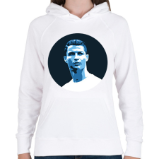 PRINTFASHION Cristiano Ronaldo - Női kapucnis pulóver - Fehér női pulóver, kardigán
