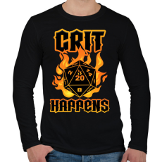 PRINTFASHION Crit Happens - Férfi hosszú ujjú póló - Fekete