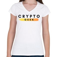 PRINTFASHION crypto geek - Női V-nyakú póló - Fehér
