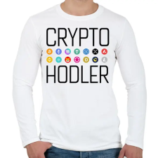 PRINTFASHION Crypto Hodler - Férfi hosszú ujjú póló - Fehér férfi póló