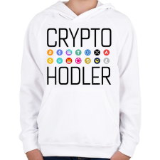 PRINTFASHION Crypto Hodler - Gyerek kapucnis pulóver - Fehér gyerek pulóver, kardigán