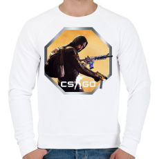 PRINTFASHION CS:GO - Ikon Logó - Férfi pulóver - Fehér
