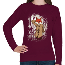 PRINTFASHION Csábító róka - Női pulóver - Bordó női pulóver, kardigán