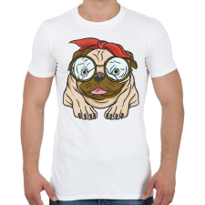 PRINTFASHION Csajos mopsz - Férfi póló - Fehér férfi póló