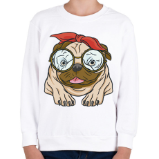 PRINTFASHION Csajos mopsz - Gyerek pulóver - Fehér