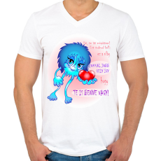 PRINTFASHION Csajozós póló - Férfi V-nyakú póló - Fehér