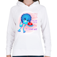 PRINTFASHION Csajozós póló - Női kapucnis pulóver - Fehér női pulóver, kardigán