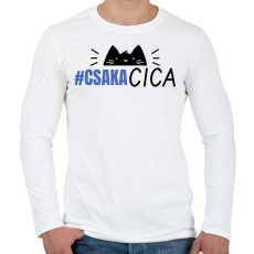 PRINTFASHION CSAK A CICA - Férfi hosszú ujjú póló - Fehér