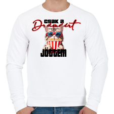 PRINTFASHION Csak a drámáért jöttem - Férfi pulóver - Fehér férfi pulóver, kardigán