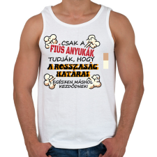 PRINTFASHION Csak a fiús anyukák tudják... - Férfi atléta - Fehér atléta, trikó