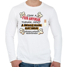 PRINTFASHION Csak a fiús anyukák tudják... - Férfi hosszú ujjú póló - Fehér férfi póló