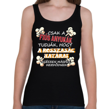 PRINTFASHION Csak a fiús anyukák tudják... - Női atléta - Fekete női trikó