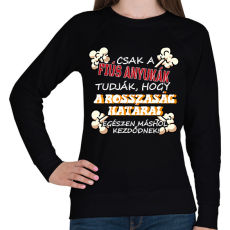 PRINTFASHION Csak a fiús anyukák tudják... - Női pulóver - Fekete
