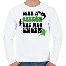 PRINTFASHION Csak a gekkóm - Férfi pulóver - Fehér