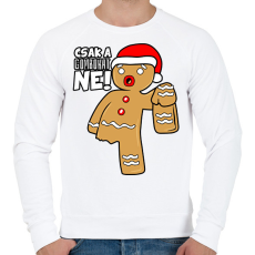PRINTFASHION Csak a gombokat ne - Férfi pulóver - Fehér