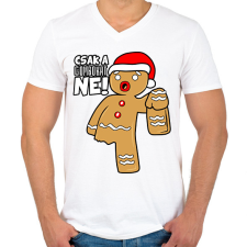 PRINTFASHION Csak a gombokat ne - Férfi V-nyakú póló - Fehér férfi póló