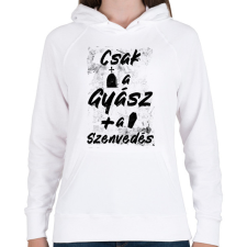 PRINTFASHION Csak a gyász meg a szenvedés - Női kapucnis pulóver - Fehér női pulóver, kardigán