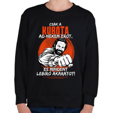 PRINTFASHION Csak a kubota ad nekem erőt - Gyerek pulóver - Fekete gyerek pulóver, kardigán