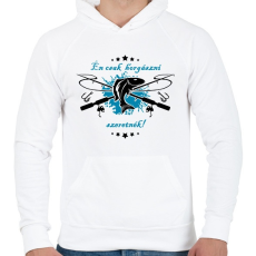 PRINTFASHION Csak a peca - Férfi kapucnis pulóver - Fehér