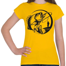 PRINTFASHION Csak a ponty!  - Női póló - Sárga