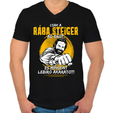 PRINTFASHION Csak a rába steiger ad erőt - Férfi V-nyakú póló - Fekete