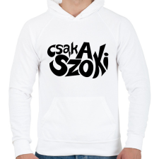 PRINTFASHION csak a szoki - Férfi kapucnis pulóver - Fehér férfi pulóver, kardigán