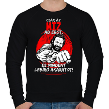PRINTFASHION Csak az MTZ ad erőt - Férfi pulóver - Fekete férfi pulóver, kardigán