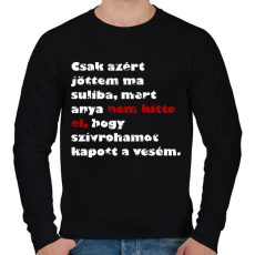PRINTFASHION Csak azért jöttem ma suliba... - Férfi pulóver - Fekete