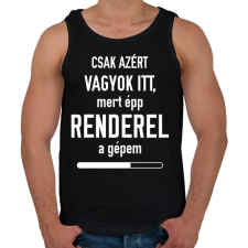 PRINTFASHION Csak azért vagyok itt - Férfi atléta - Fekete atléta, trikó