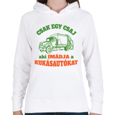 PRINTFASHION Csak egy csaj - Női kapucnis pulóver - Fehér