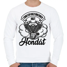 PRINTFASHION Csak egy igazi úriember hajt Hondát - Férfi pulóver - Fehér