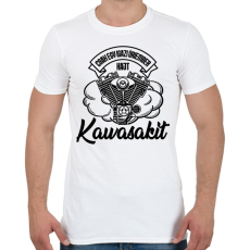 PRINTFASHION Csak egy igazi úriember hajt Kawasakit - Férfi póló - Fehér