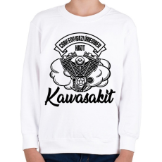 PRINTFASHION Csak egy igazi úriember hajt Kawasakit - Gyerek pulóver - Fehér